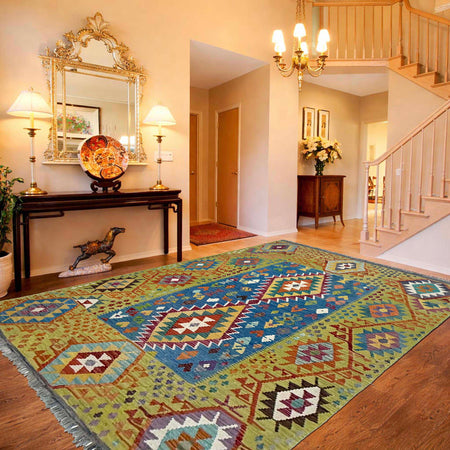 Handmade Vegetable Kilim 6' 2" x 8' 1" (ft) - No. Y39473
