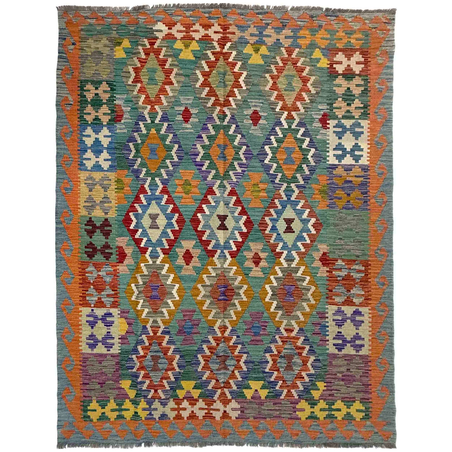 Handmade Vegetable Kilim 5' 10" x 8' 2" (ft) - No. Y39475