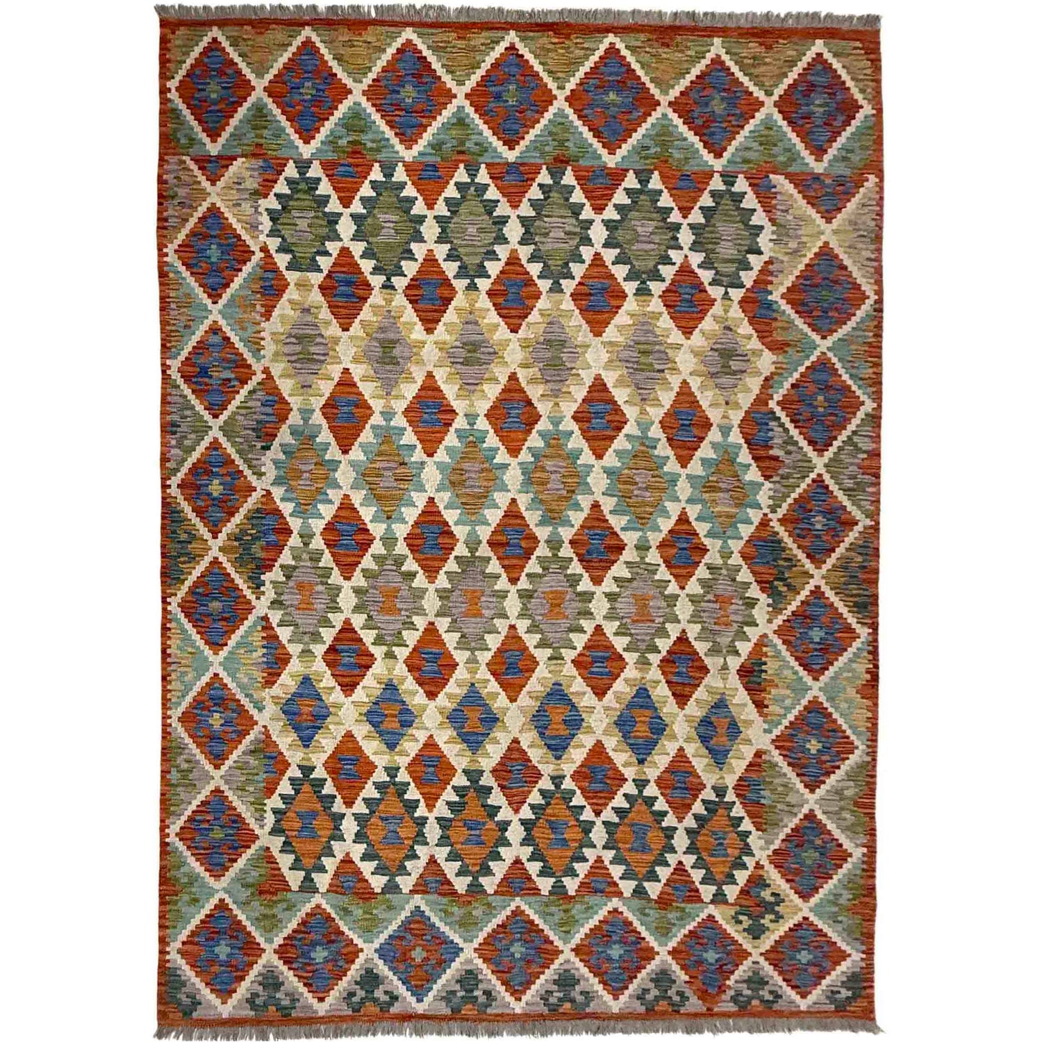 Handmade Vegetable Kilim 5' 11" x 8' 2" (ft) - No. Y39477
