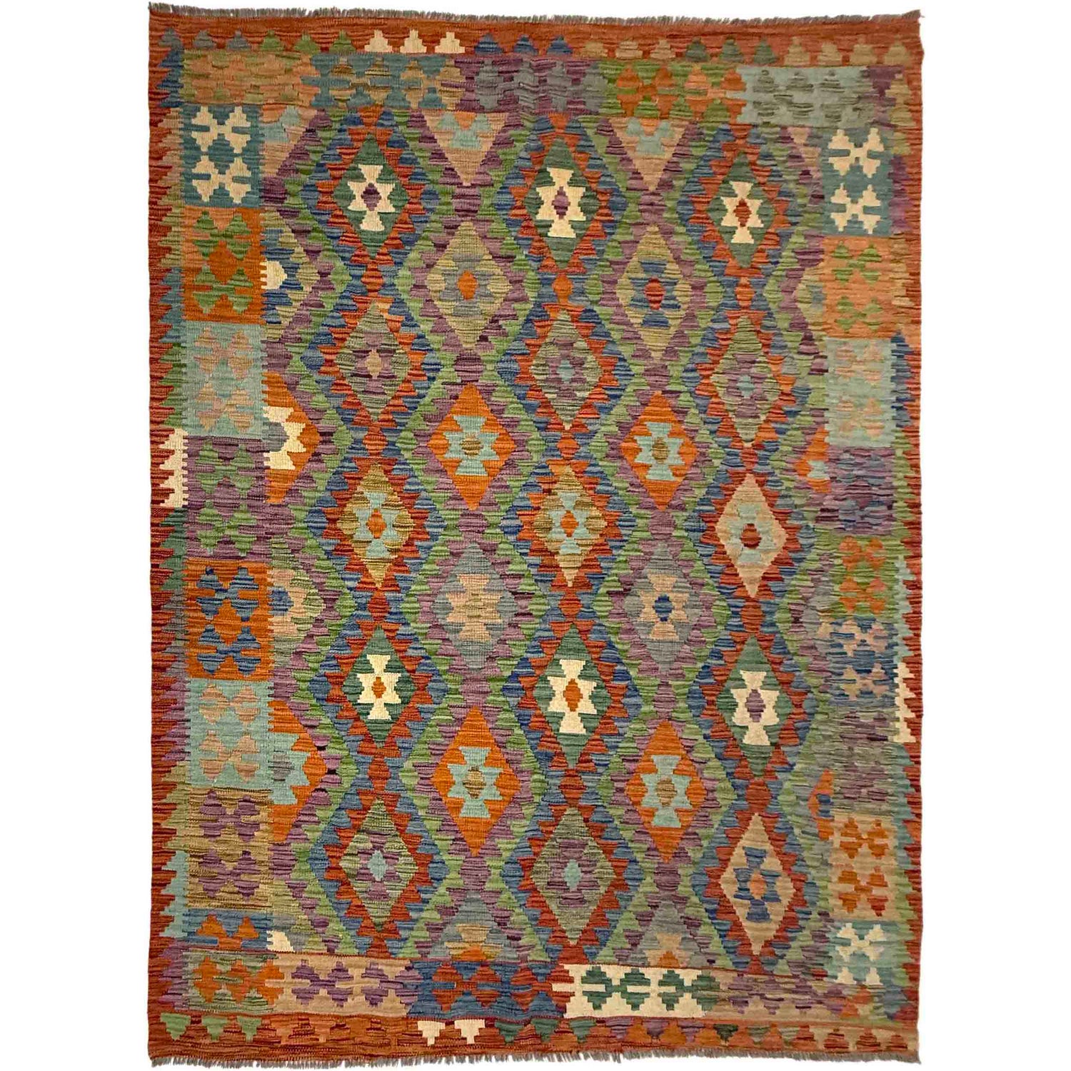 Handmade Vegetable Kelim 5' 9" x 8' 1" (ft) - No. Y39480