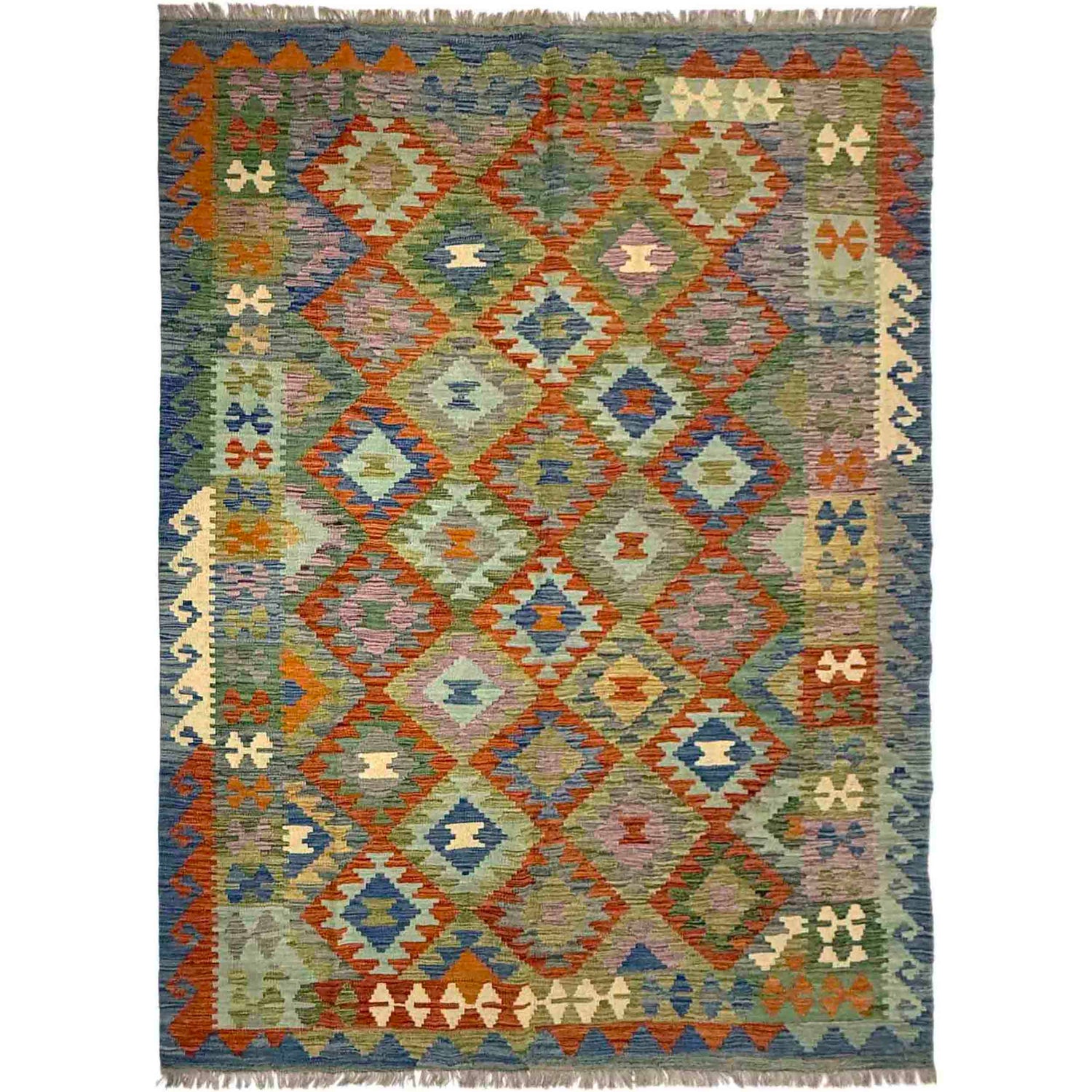Handmade Vegetable Kilim 5' 8" x 7' 11" (ft) - No. Y39481