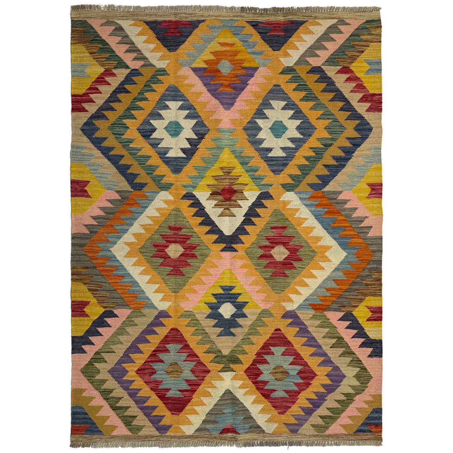 Handmade Vegetable Kilim 4' 1" x 6' 0" (ft) - No. Y39482