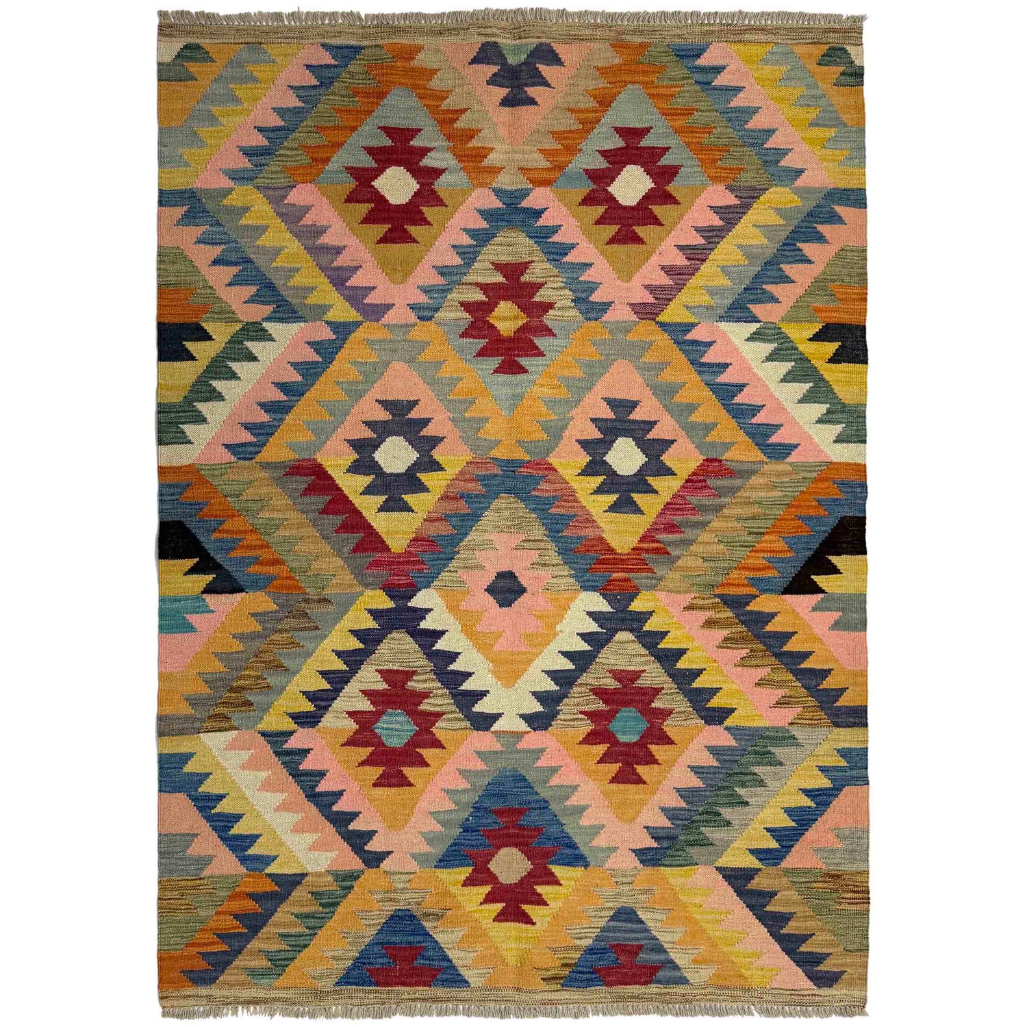 Handmade Vegetable Kelim 4' 3" x 6' 0" (ft) - No. Y39485