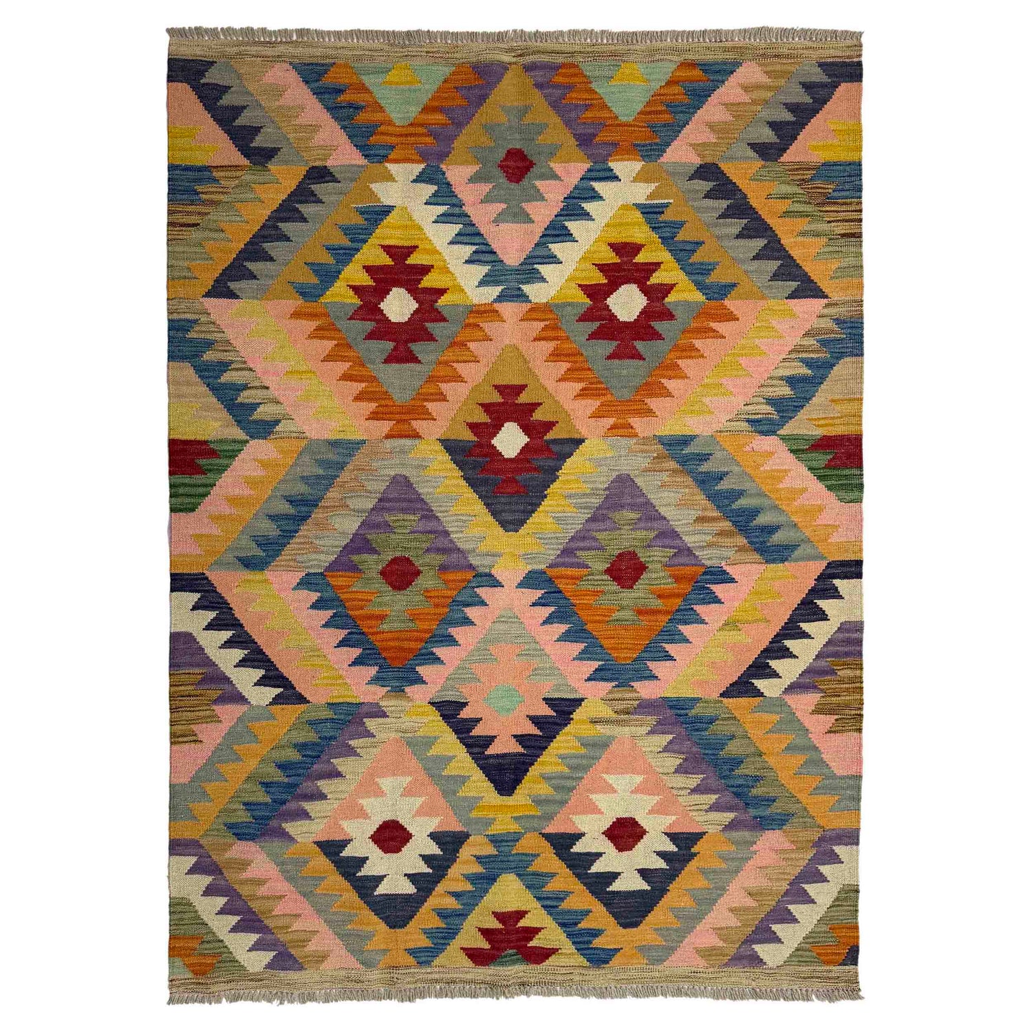 Handmade Vegetable Kilim 4' 3" x 5' 11" (ft) - No. Y39486