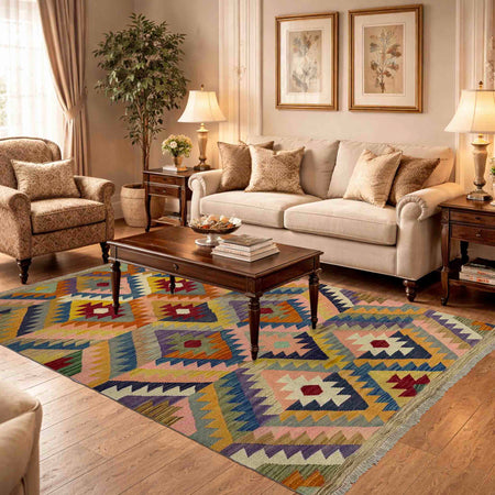 Handmade Vegetable Kilim 4' 3" x 5' 11" (ft) - No. Y39486