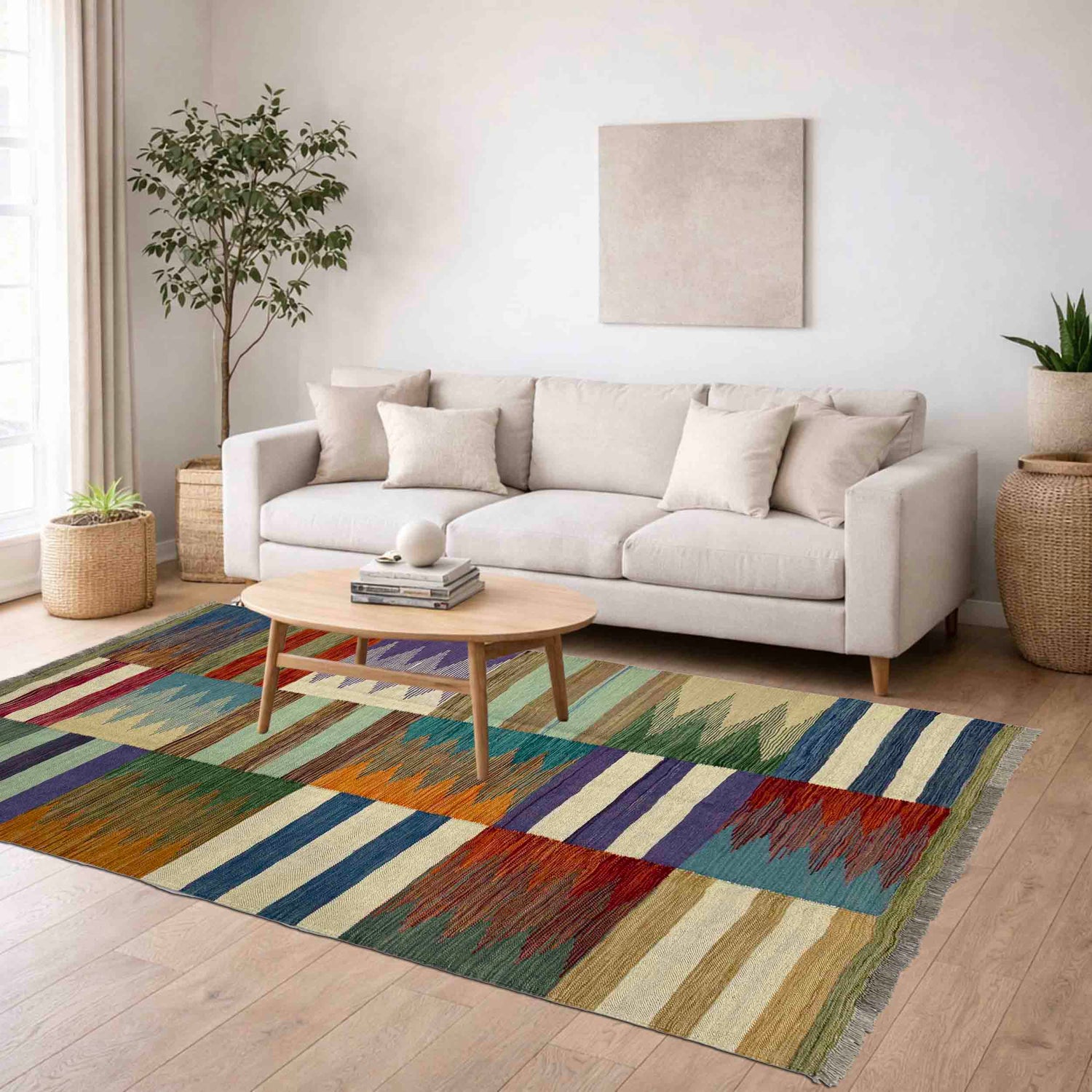 Handmade Vegetable Kelim 4' 0" x 6' 0" (ft) - No. Y39487