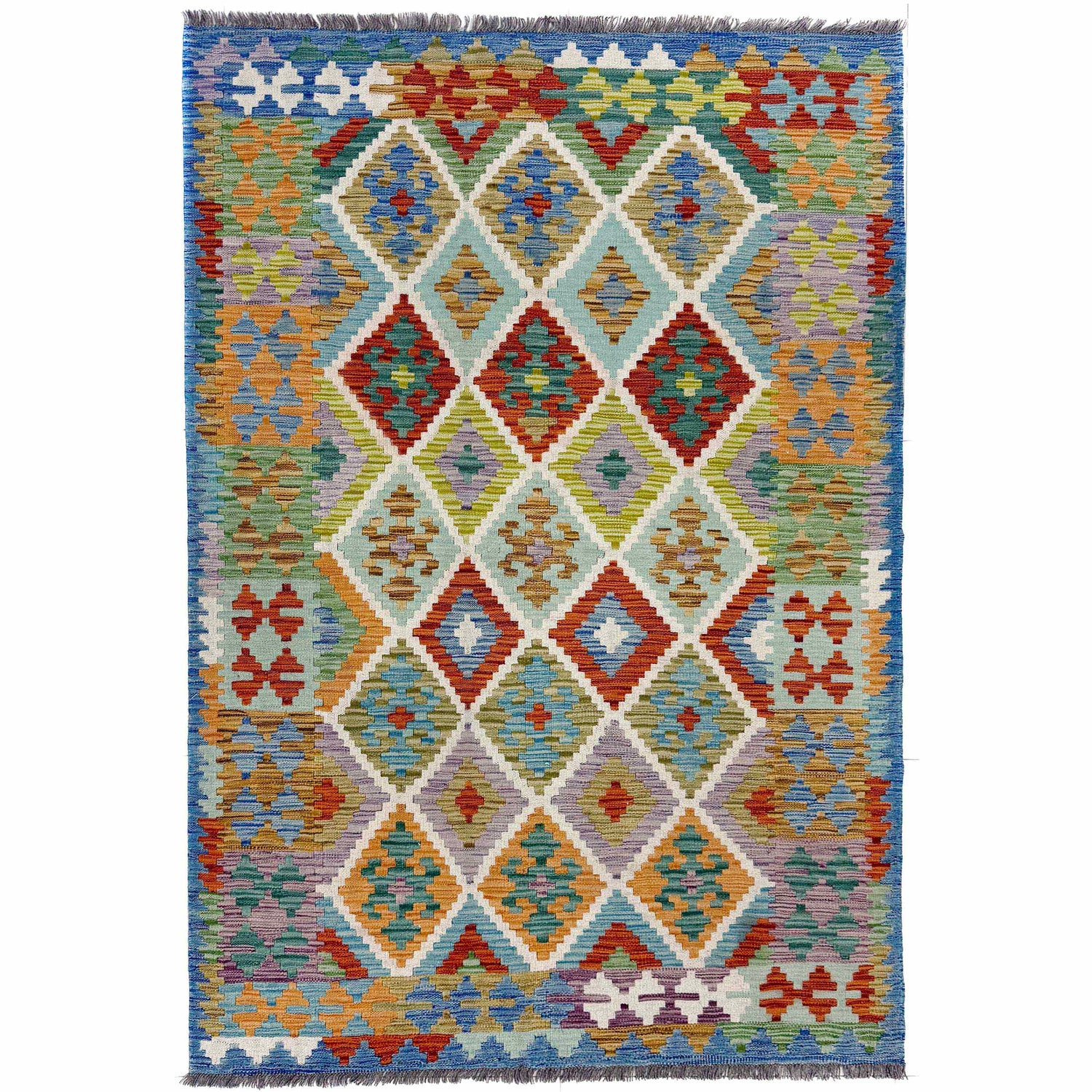 Handmade Vegetable Kilim 4' 2" x 6' 4" (ft) - No. Y39490
