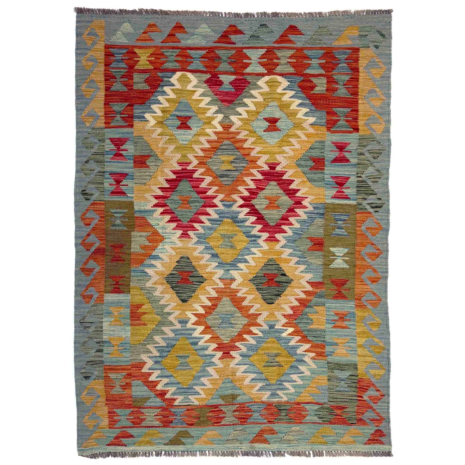 Handmade Vegetable Kilim 4' 0" x 6' 8" (ft) - No. Y39492