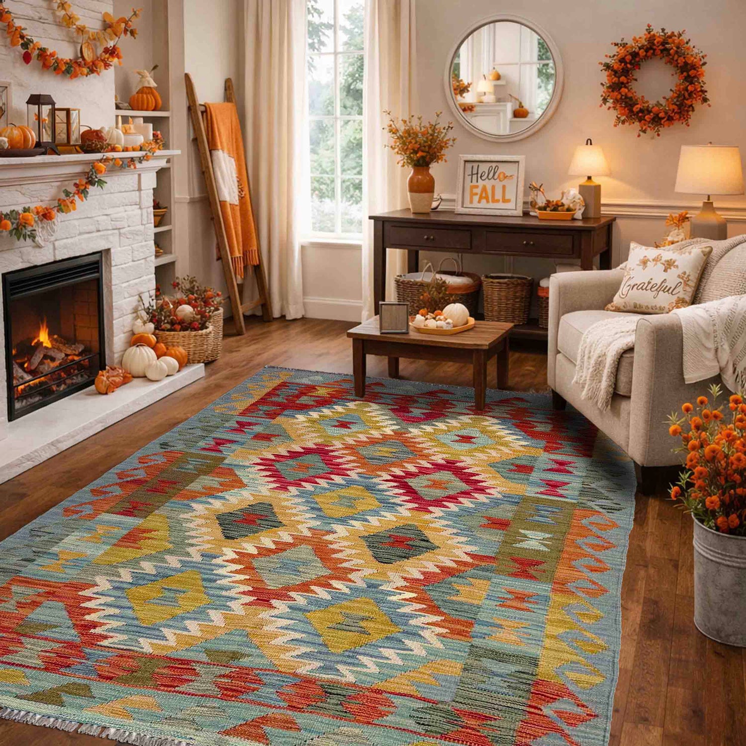 Handmade Vegetable Kilim 4' 0" x 6' 8" (ft) - No. Y39492