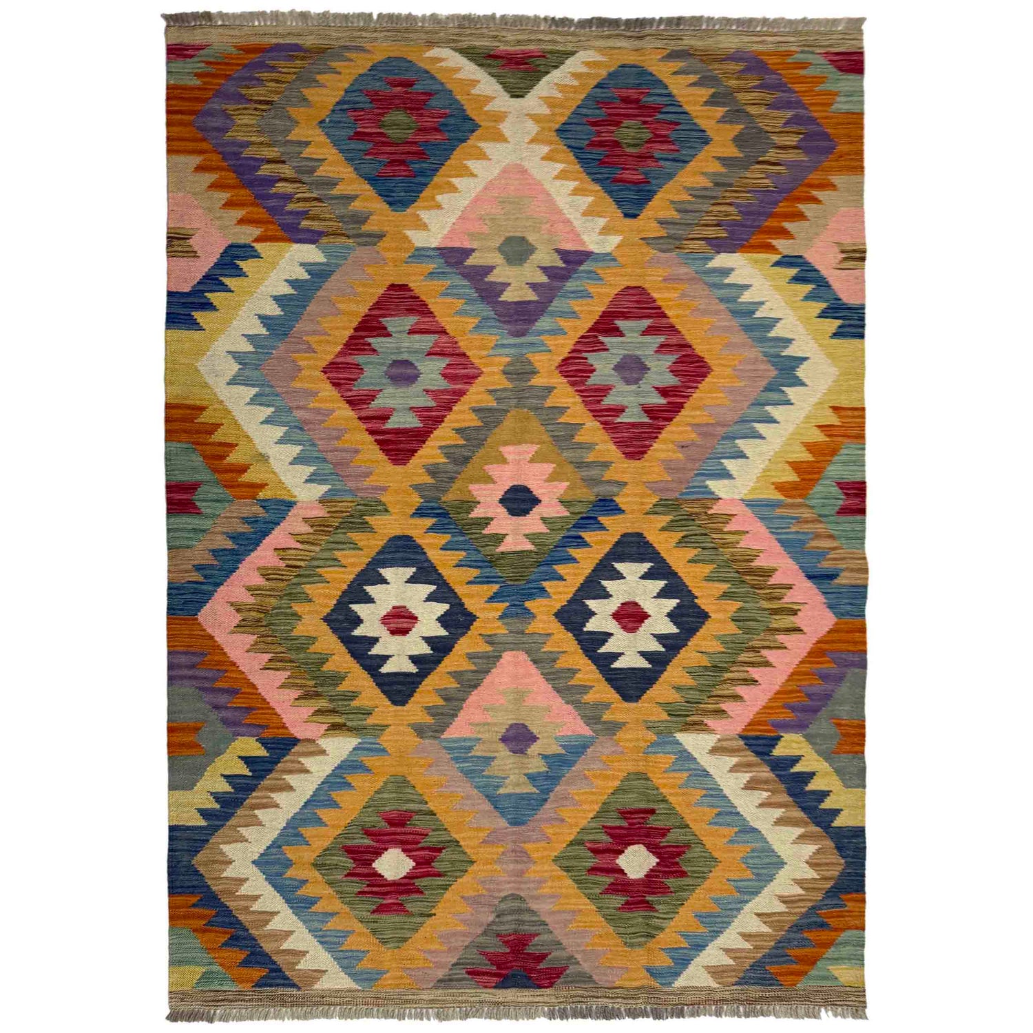 Handmade Vegetable Kilim 4' 2" x 6' 0" (ft) - No. Y39493