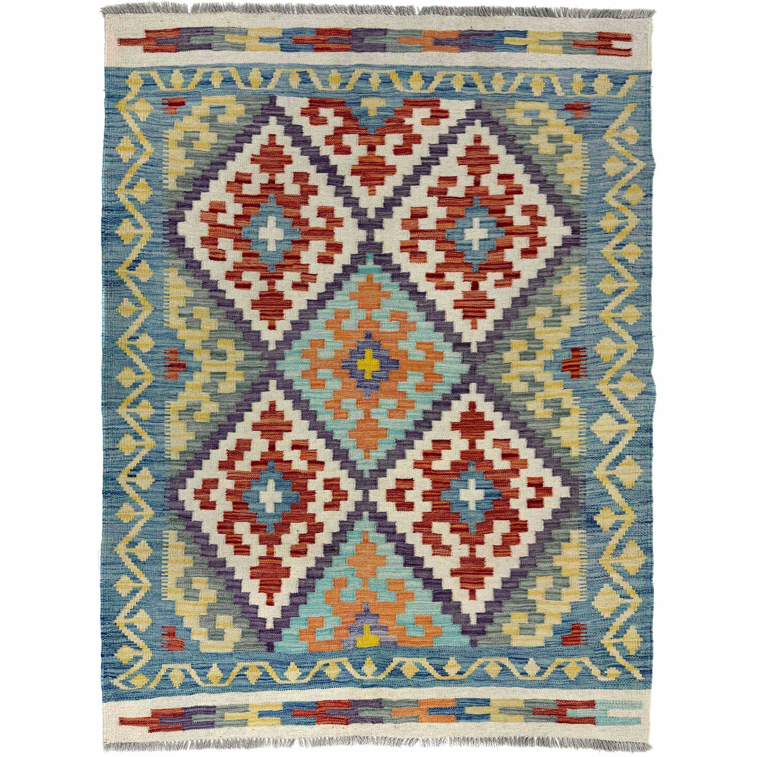 Handmade Vegetable Kilim 4' 3" x 5' 9" (ft) - No. Y39494