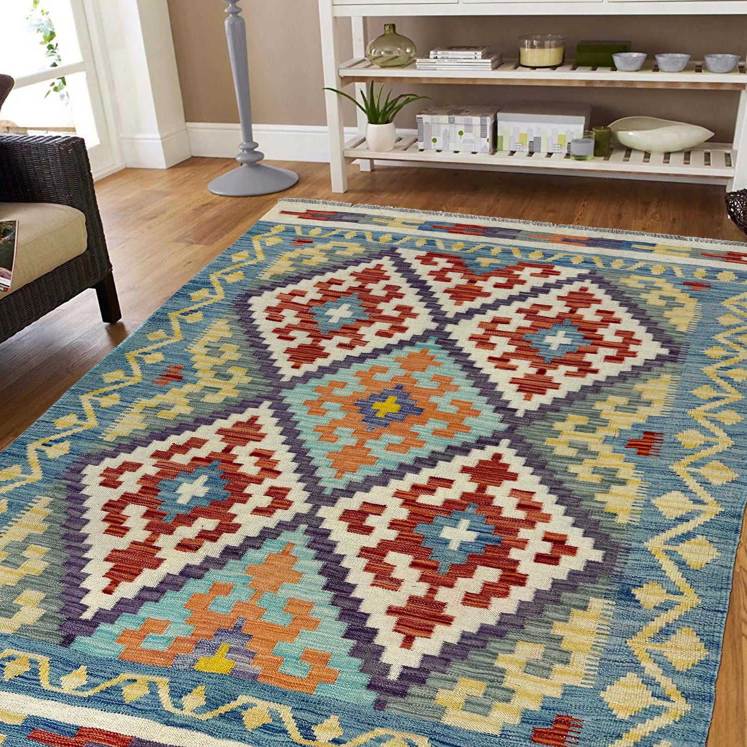 Handmade Vegetable Kelim 4' 3" x 5' 9" (ft) - No. Y39494
