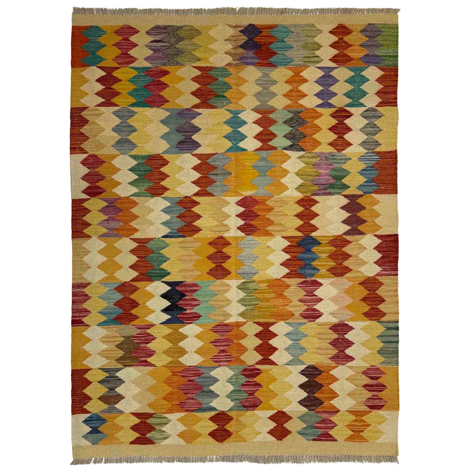 Handmade Vegetable Kelim 4' 1" x 5' 10" (ft) - No. Y39495