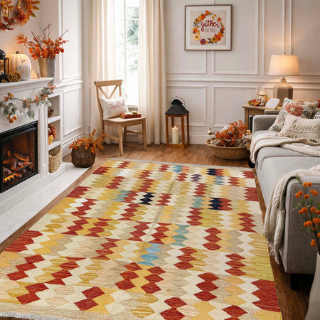 Handmade Vegetable Kilim 4' 2" x 5' 10" (ft) - No. Y39496