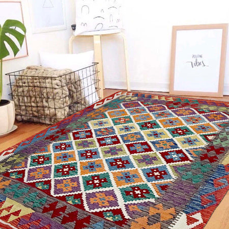 Handmade Vegetable Kilim 4' 8" x 6' 3" (ft) - No. Y39498