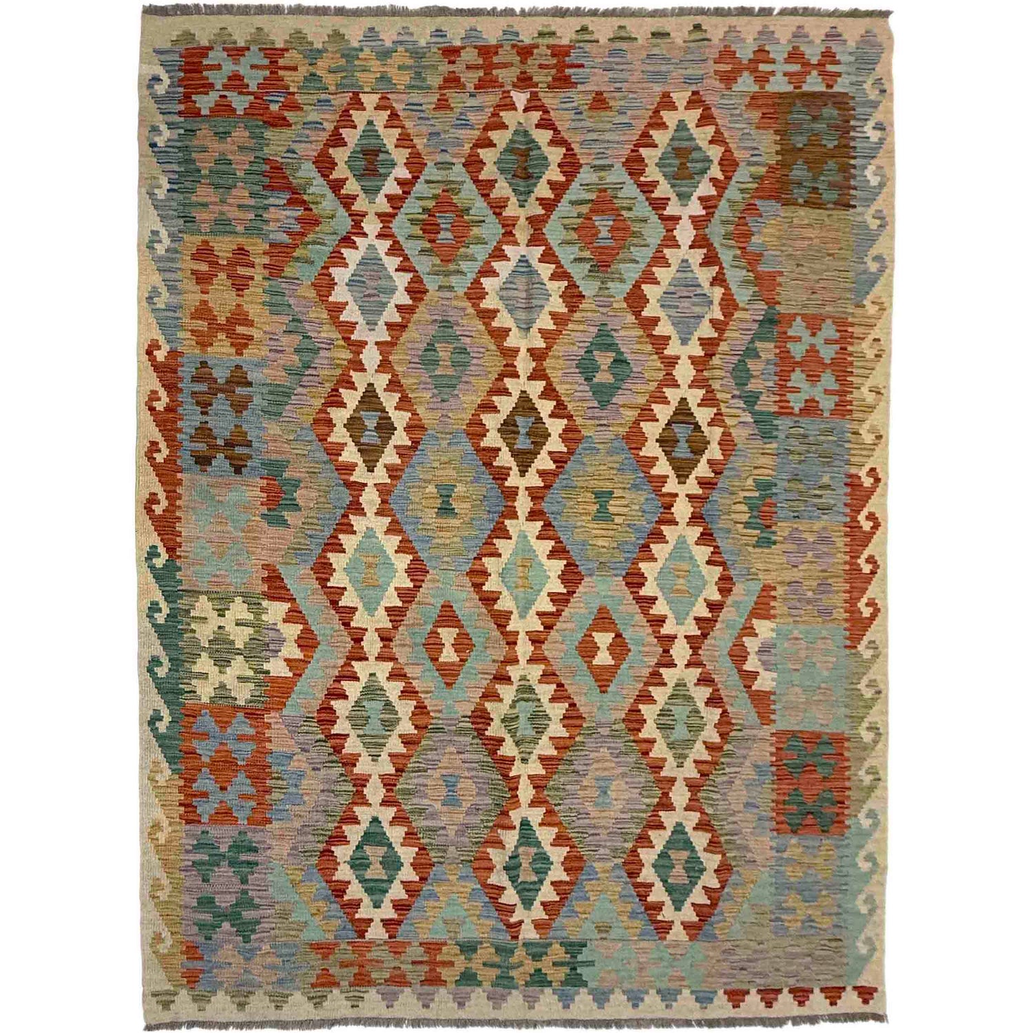 Handmade Vegetable Kelim 5' 10" x 8' 1" (ft) - No. Y39499