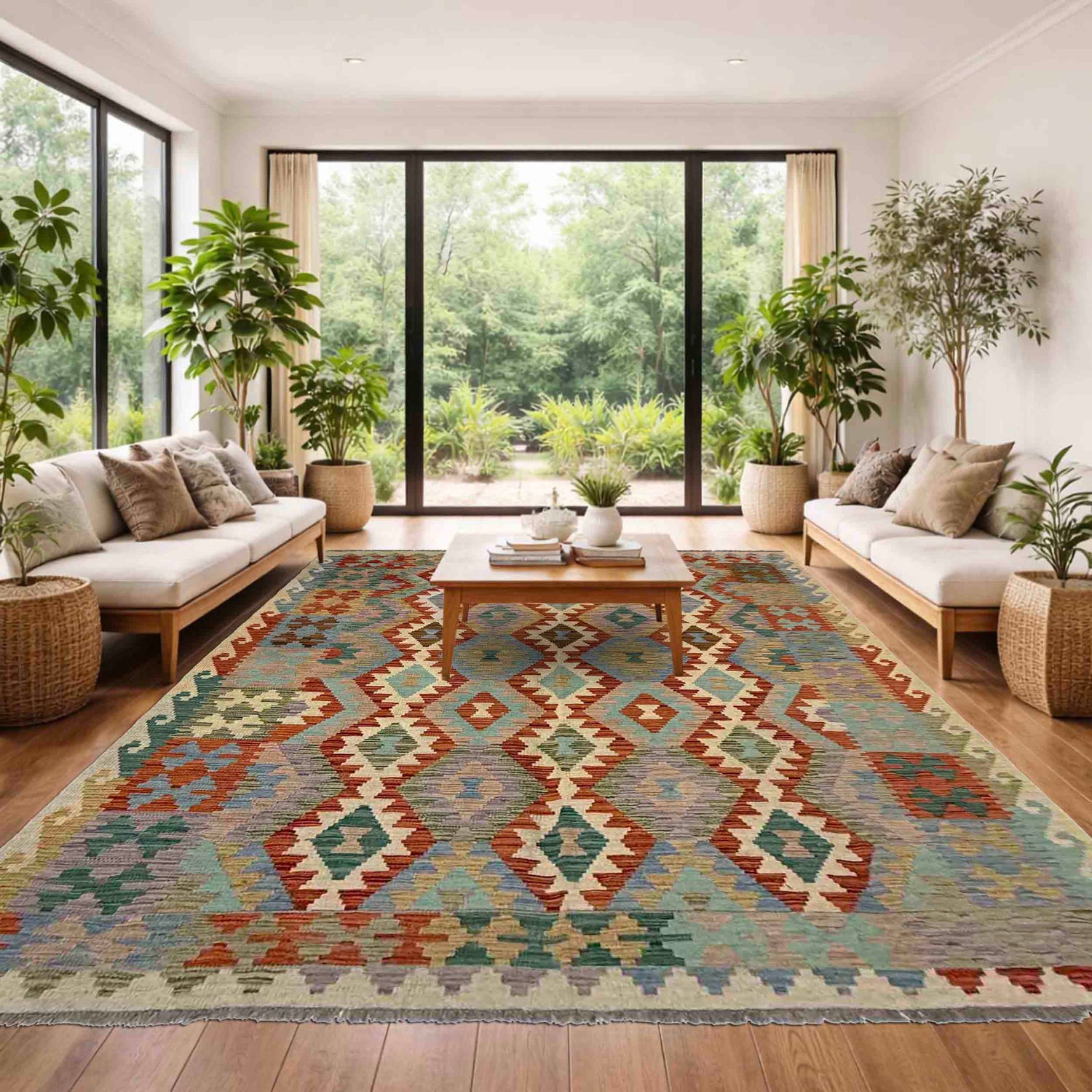 Handmade Vegetable Kelim 5' 10" x 8' 1" (ft) - No. Y39499