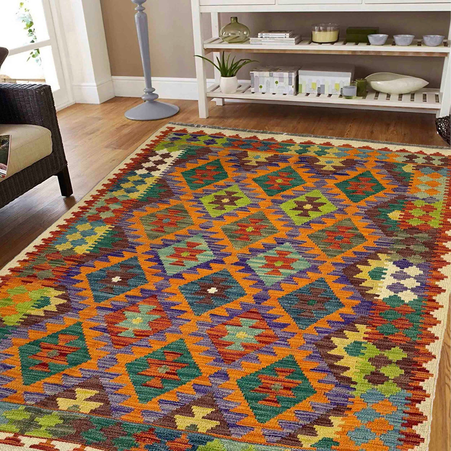 Handmade Vegetable Kelim 4' 2" x 6' 0" (ft) - No. Y39500