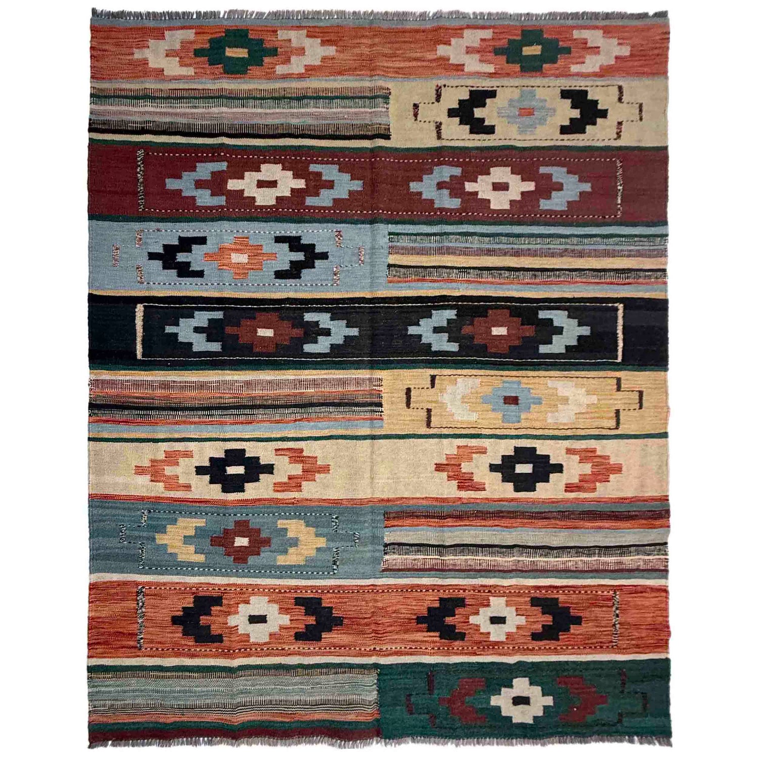 Handmade Vegetable Kelim 5' 11" x 7' 9" (ft) - No. Y39504