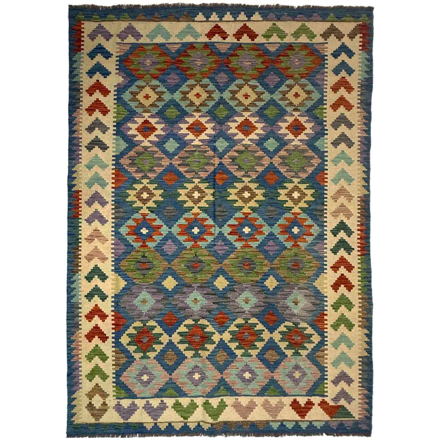 Handmade Vegetable Kelim 5' 7" x 8' 1" (ft) - No. Y39509