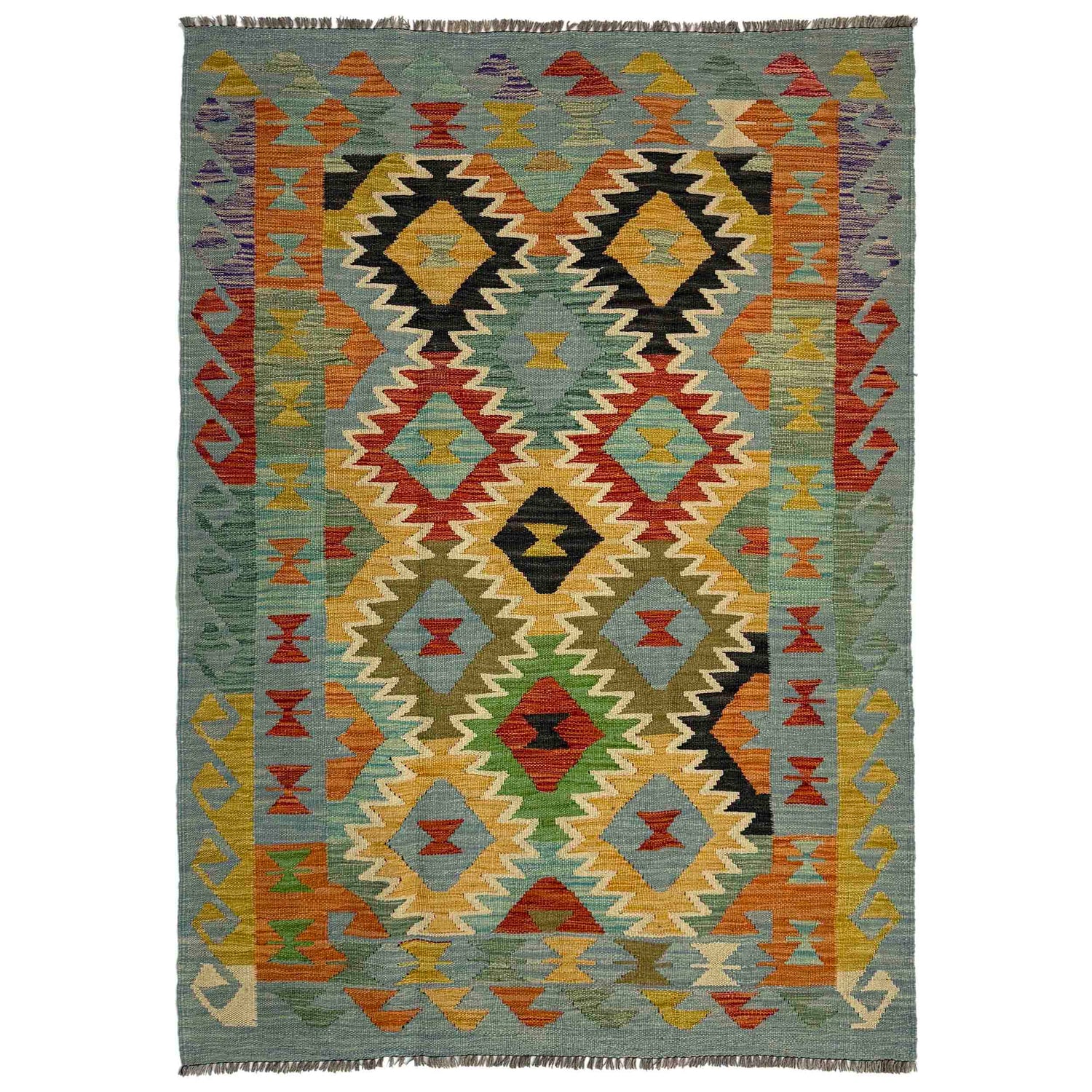 Handmade Vegetable Kelim 4' 0" x 6' 6" (ft) - No. Y39511