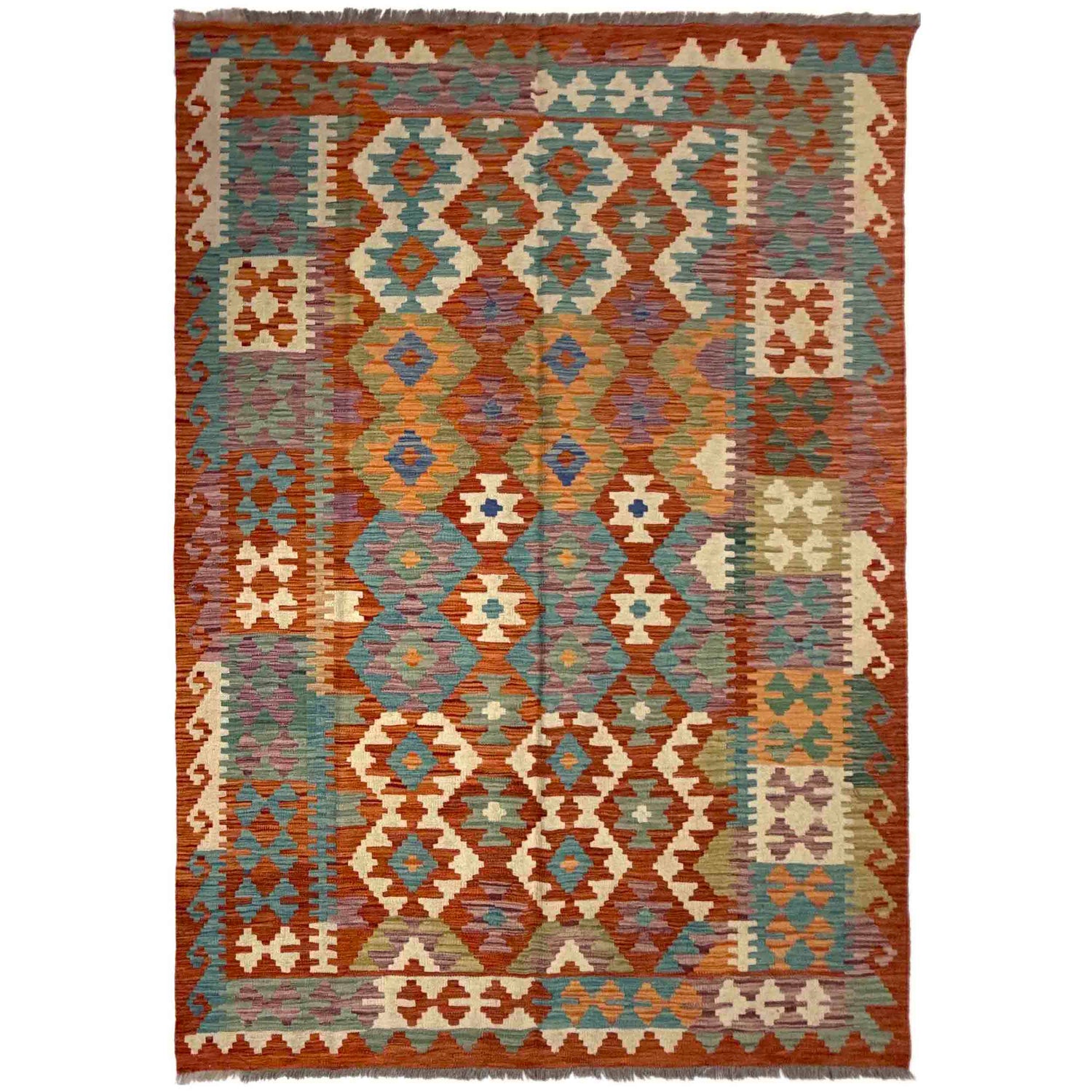 Handmade Vegetable Kelim 5' 6" x 7' 10" (ft) - No. Y39515