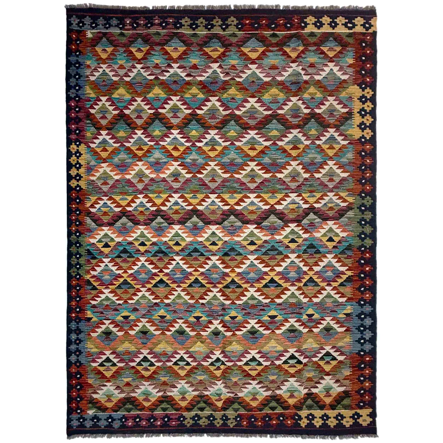 Handmade Vegetable Kelim 5' 10" x 8' 2" (ft) - No. Y39517