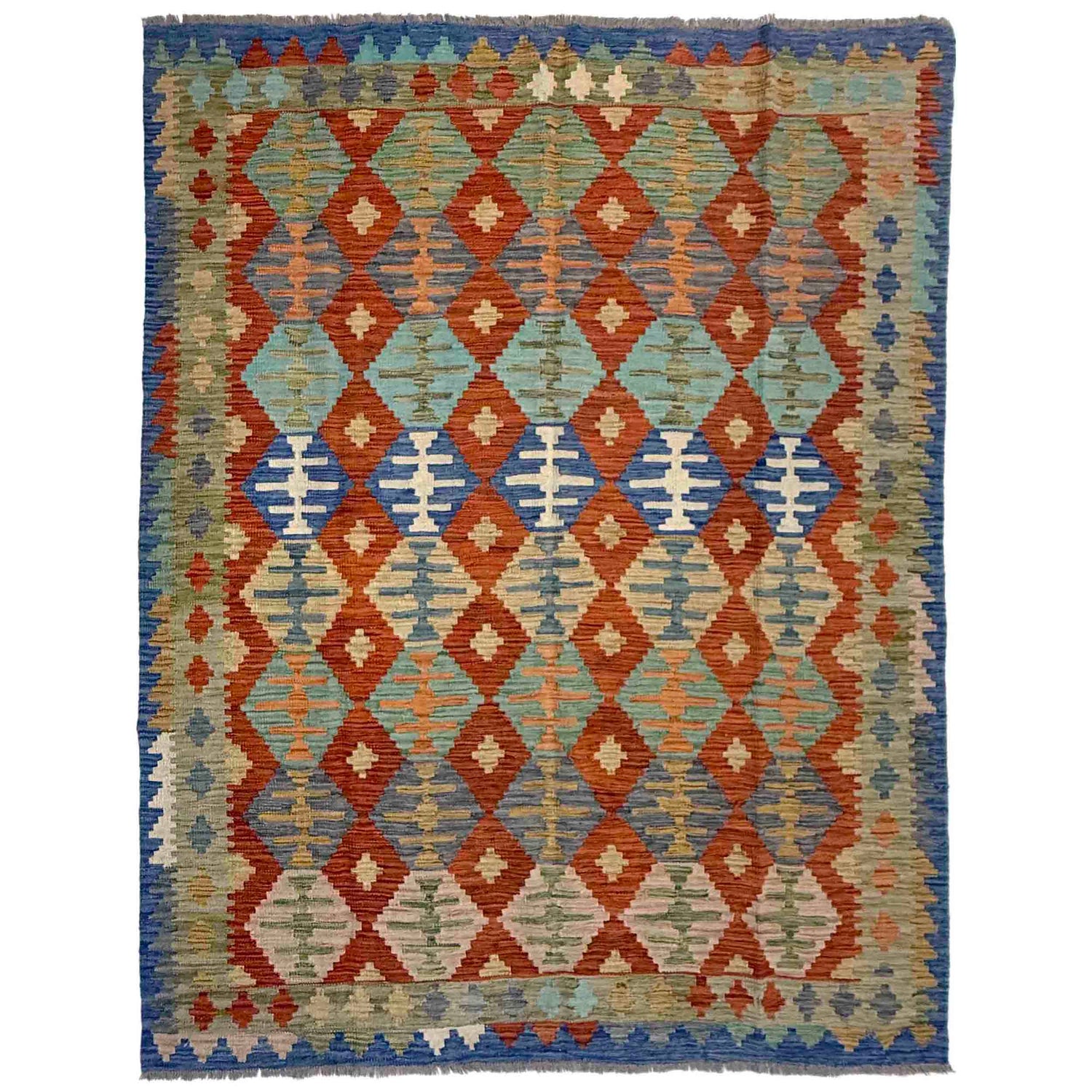 Handmade Vegetable Kelim 5' 8" x 7' 8" (ft) - No. Y39518