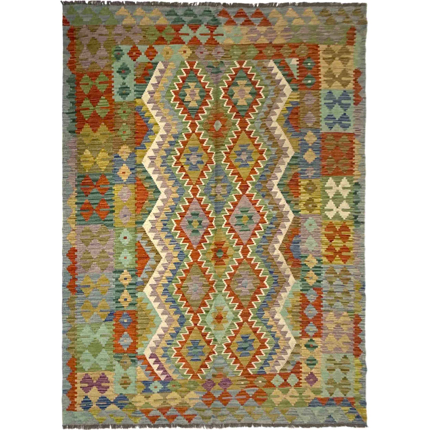 Handmade Vegetable Kilim 5' 8" x 8' 2" (ft) - No. Y39519