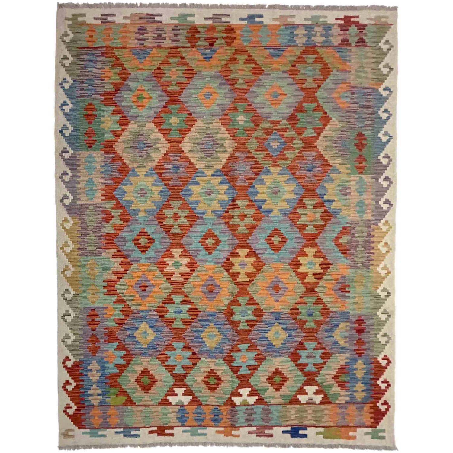 Handmade Vegetable Kelim 5' 11" x 8' 1" (ft) - No. Y39520