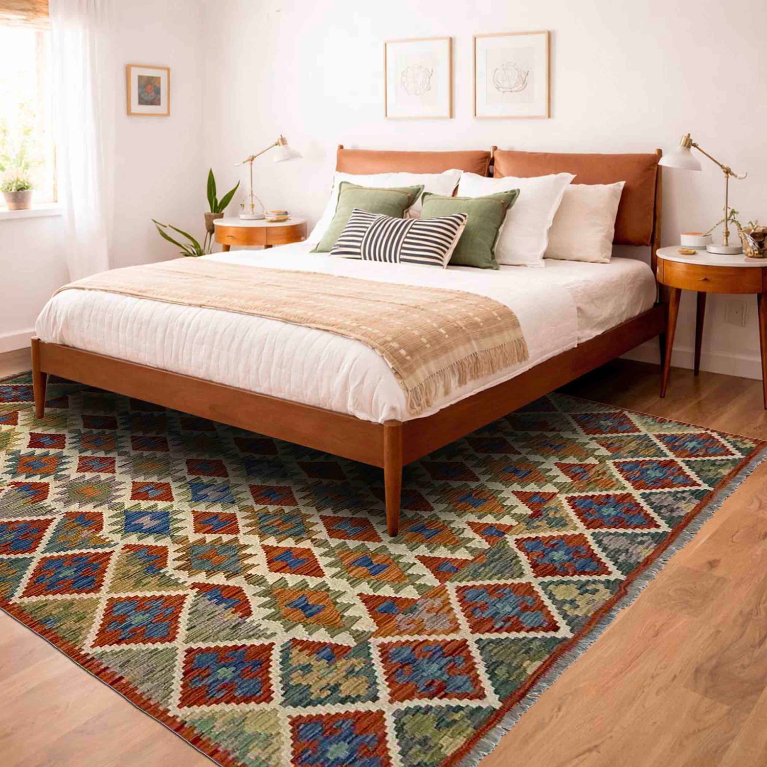 Handmade Vegetable Kilim 5' 9" x 8' 2" (ft) - No. Y39522