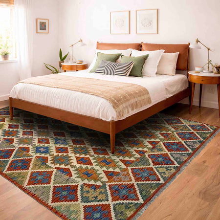 Handmade Vegetable Kilim 5' 9" x 8' 2" (ft) - No. Y39522