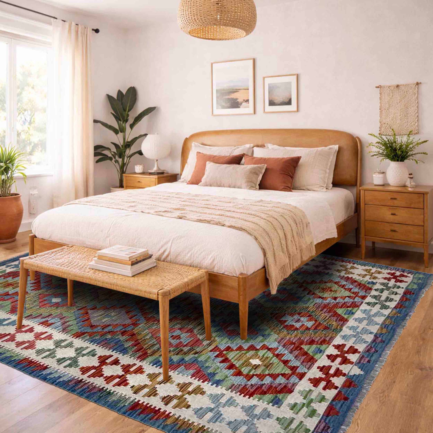 Handmade Vegetable Kelim 5' 10" x 8' 1" (ft) - No. Y39523