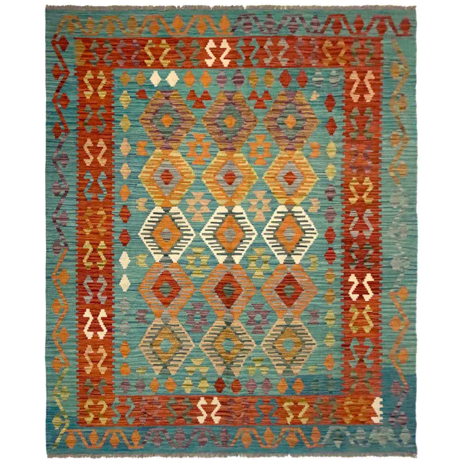 Handmade Vegetable Kilim 5' 7" x 7' 11" (ft) - No. Y39524