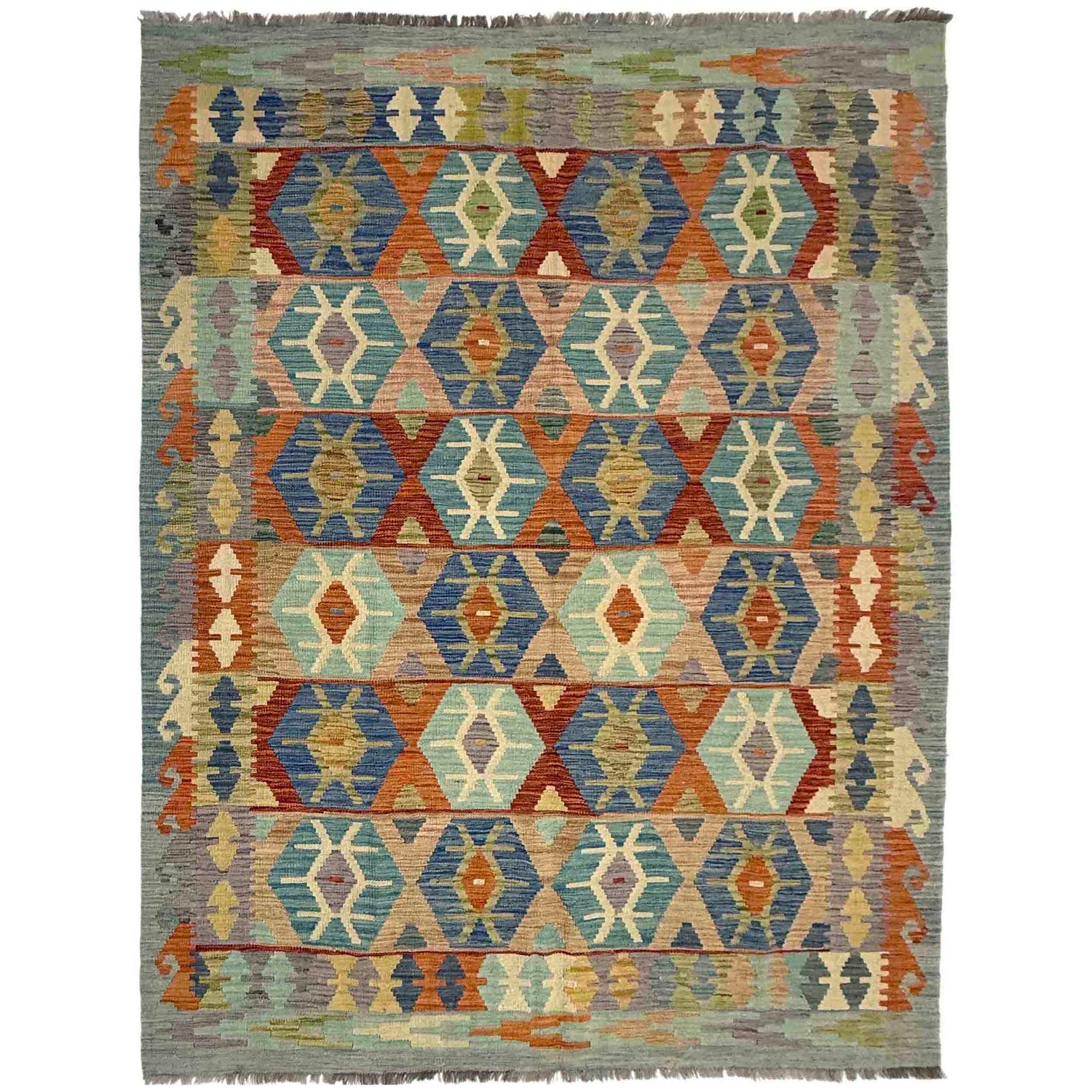Handmade Vegetable Kelim 5' 10" x 8' 2" (ft) - No. Y39525