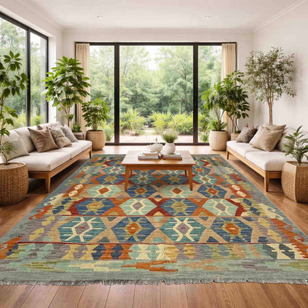 Handmade Vegetable Kelim 5' 10" x 8' 2" (ft) - No. Y39525