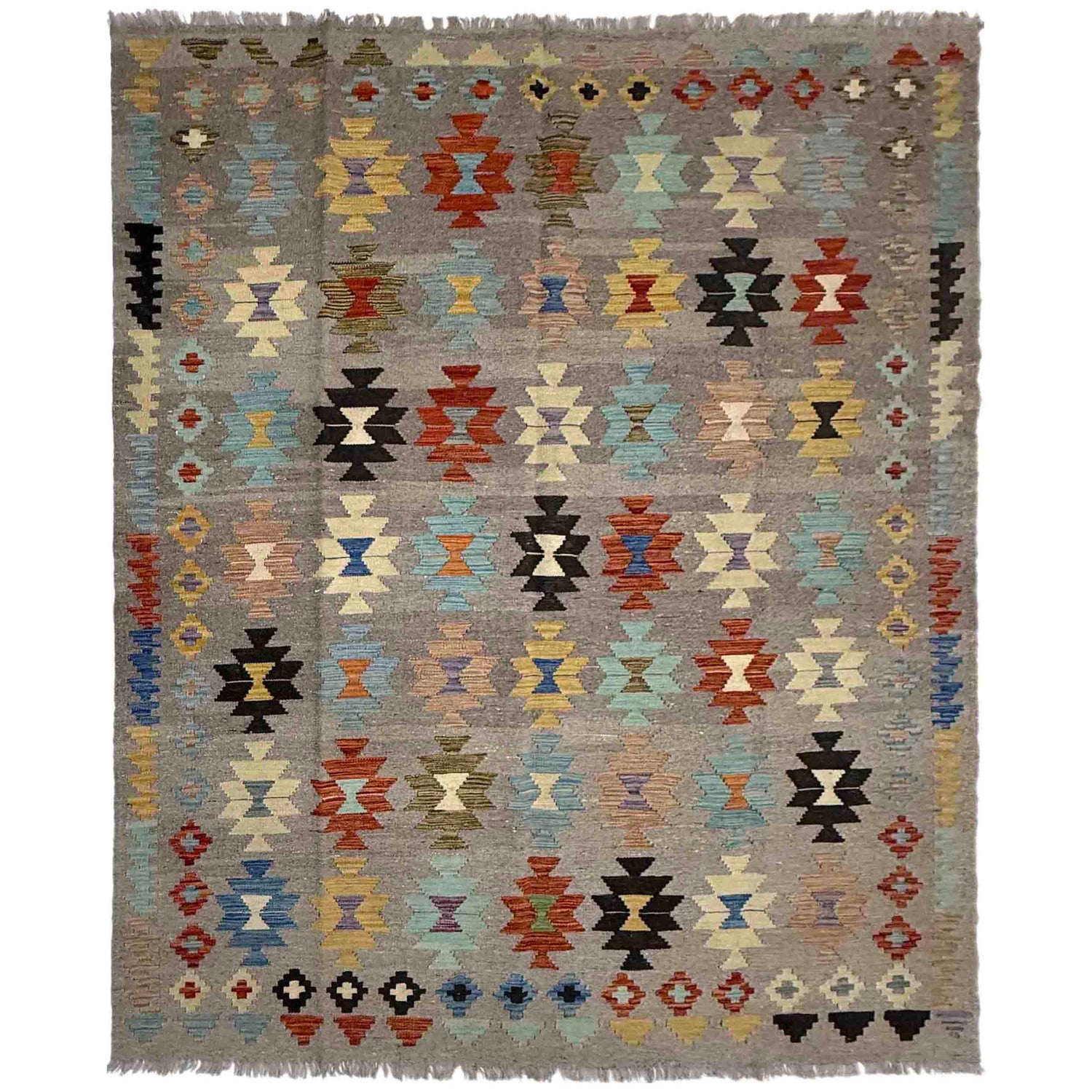 Handmade Vegetable Kelim 5' 11" x 8' 1" (ft) - No. Y39527