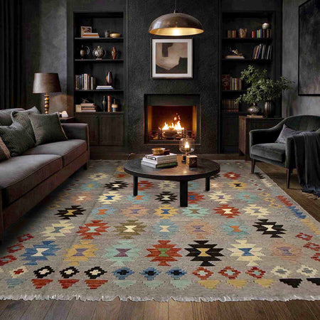 Handmade Vegetable Kelim 5' 11" x 8' 1" (ft) - No. Y39527