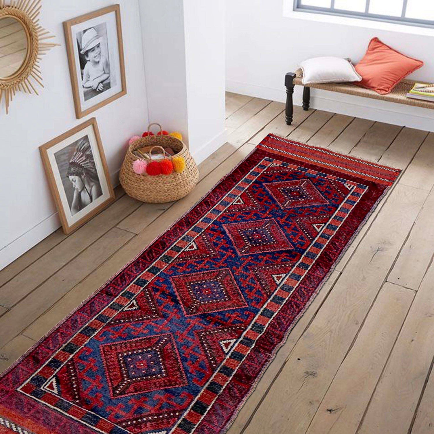 Red Color Mashwani Short Runner 2' 2" x 7' 9" (ft) - No. Y39530
