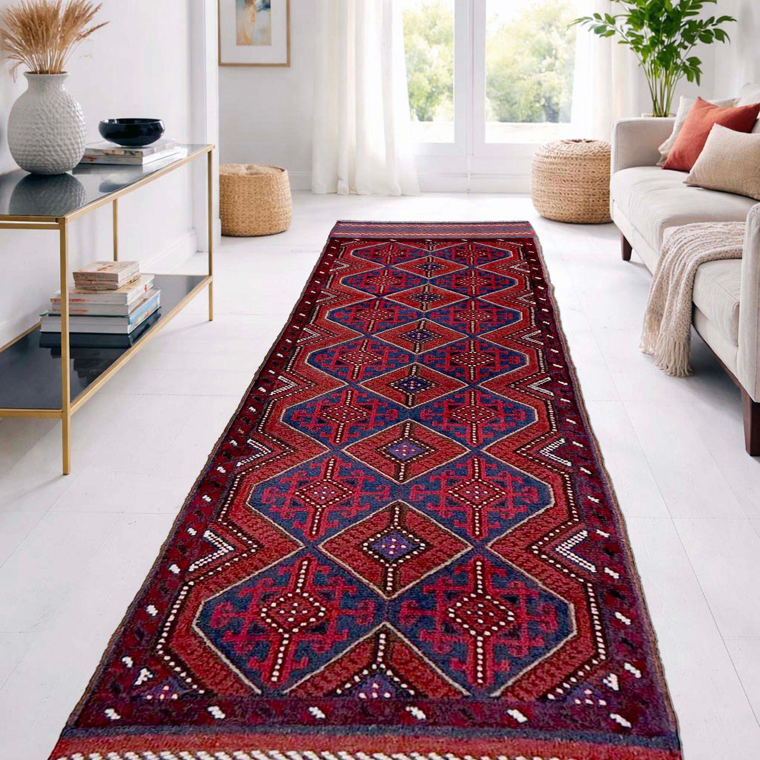 Red Color Mashwani Short Runner 2' 3" x 8' 3" (ft) - No. Y39531