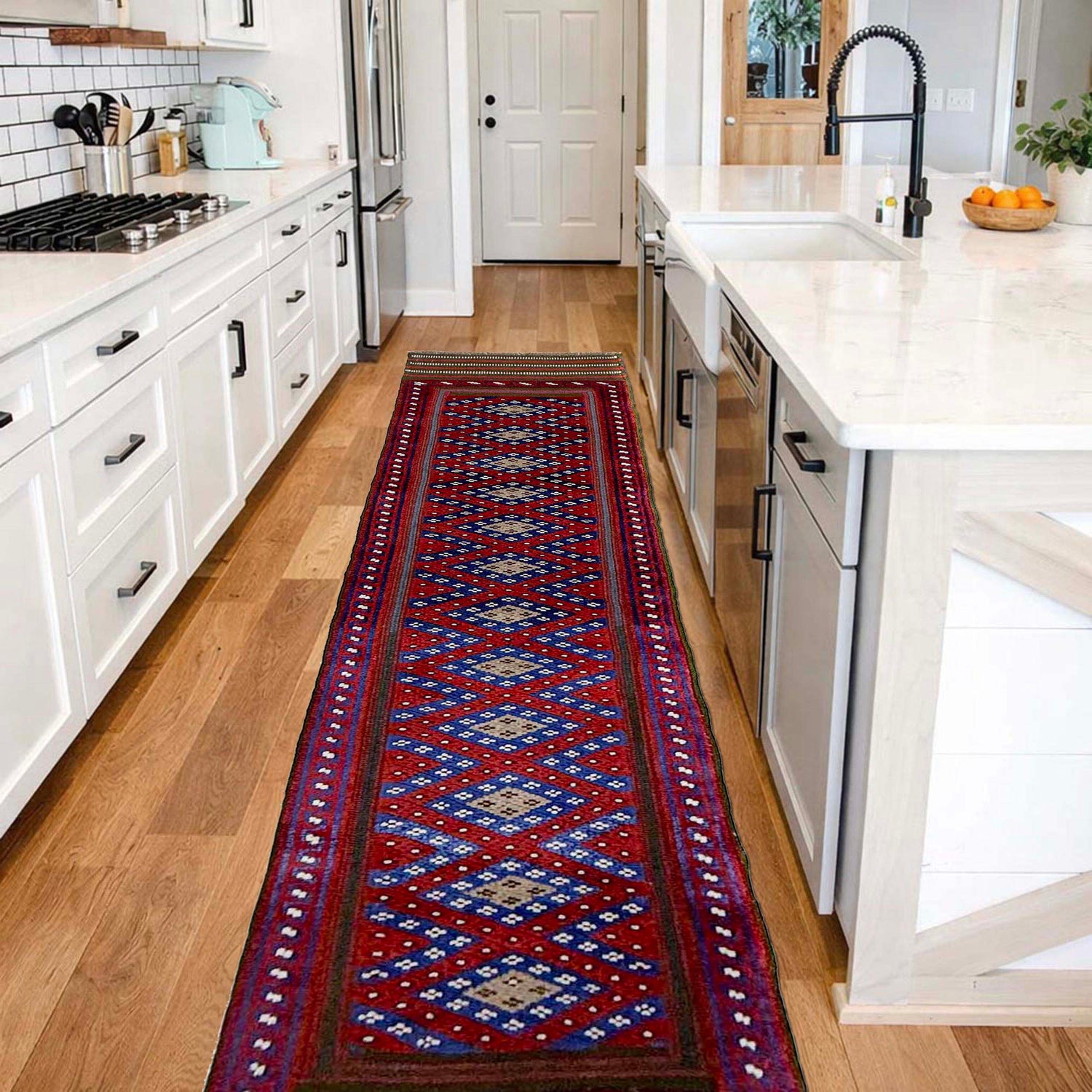 Red Color Mashwani Short Runner 1' 10" x 8' 4" (ft) - No. Y39532