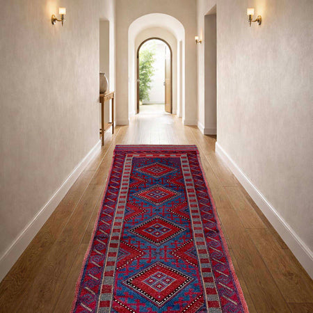 Red Color Mashwani Short Runner 2' 2" x 8' 0" (ft) - No. Y39536