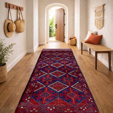 Red Color Mashwani Short Runner 2' 2" x 7' 7" (ft) - No. Y39540