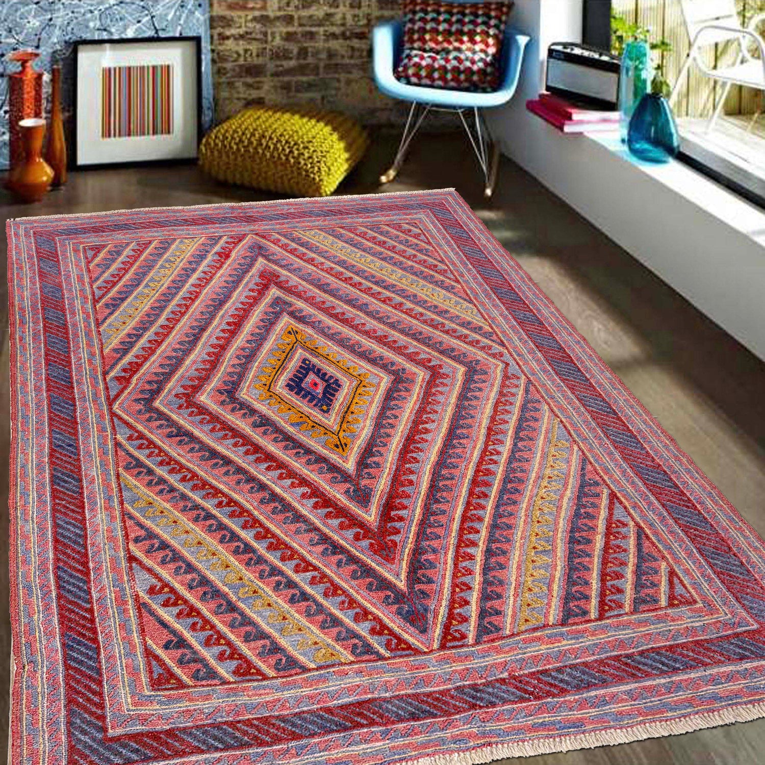 Multi Color Mashwani Rug 4' 11" x 5' 11" (ft) - No. Y39551