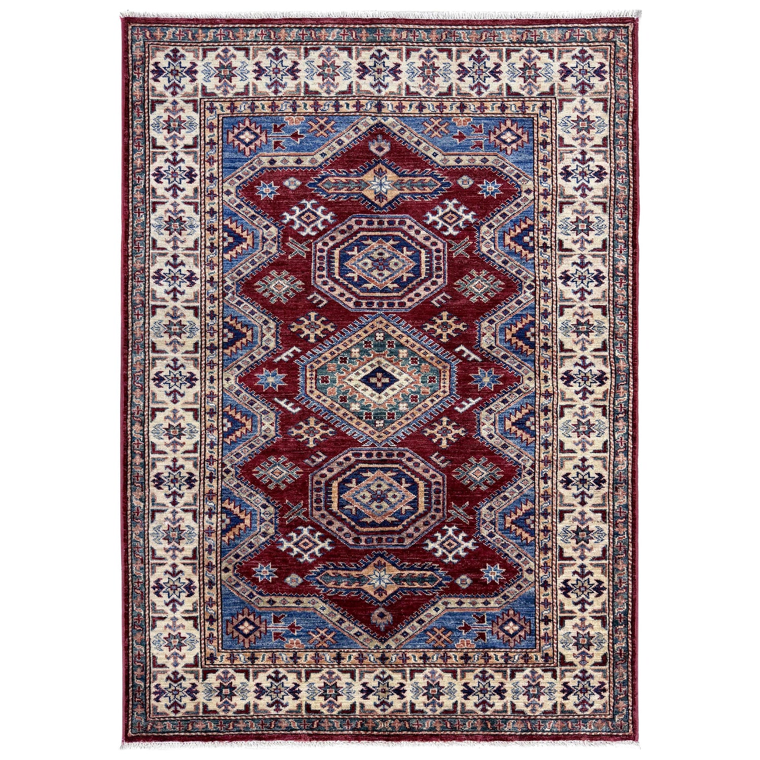 Fine Kazak Carpet 4' 0" x 5' 11" (ft) - No. Y39555