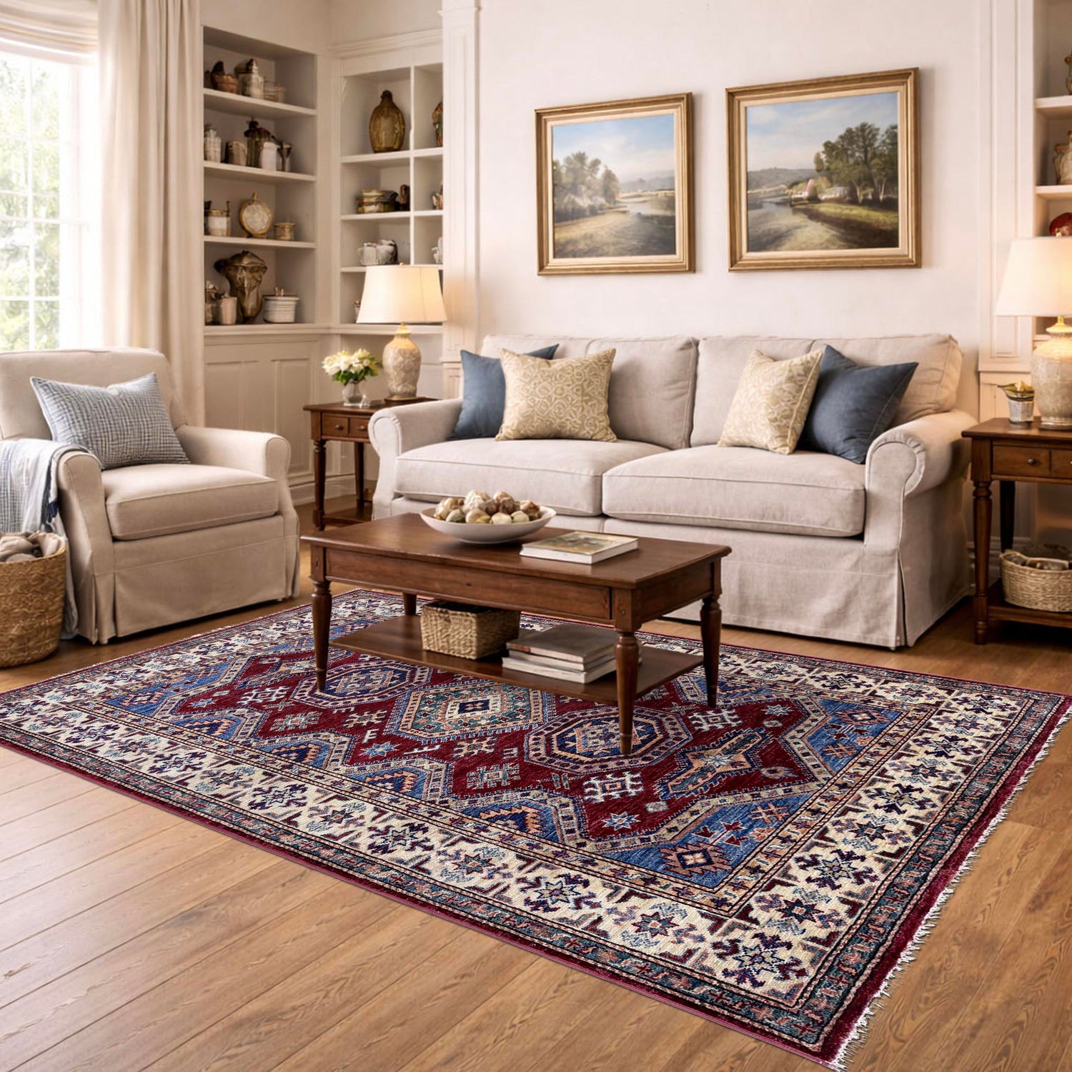 Luxury Kazak Qaleen 4' 0" x 5' 11" (ft) - No. Y39555