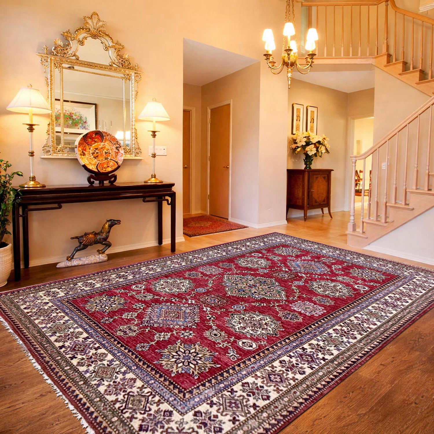 Premium Quality Kazak Rug 5' 7" x 7' 8" (ft) - No. Y39560