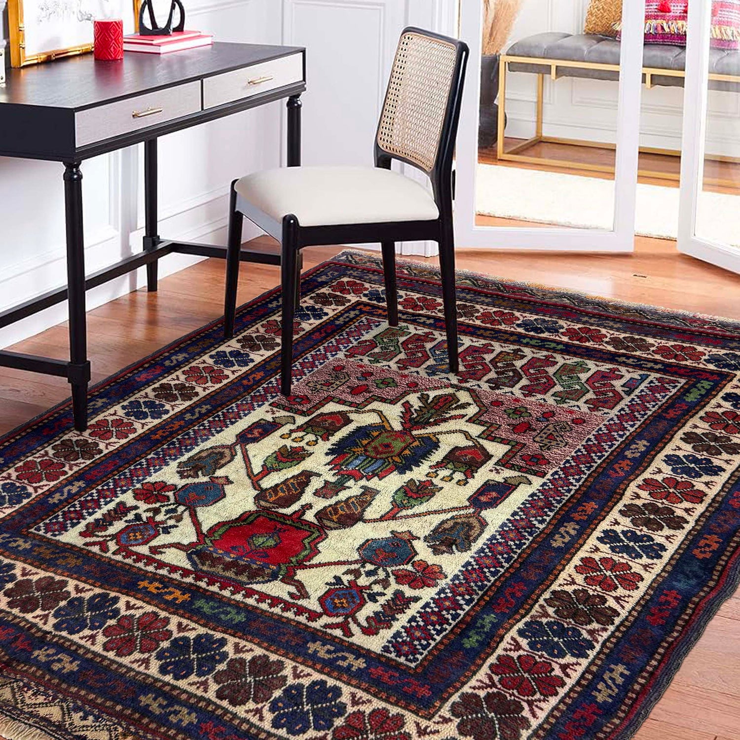 Handmade Balochi Rug 3' 4" x 4' 2" (ft) - No. Y39565