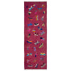 Purple Color Embroidery Flatweave Kilim 2' 11" x 8' 10" (ft)- No. Y39628