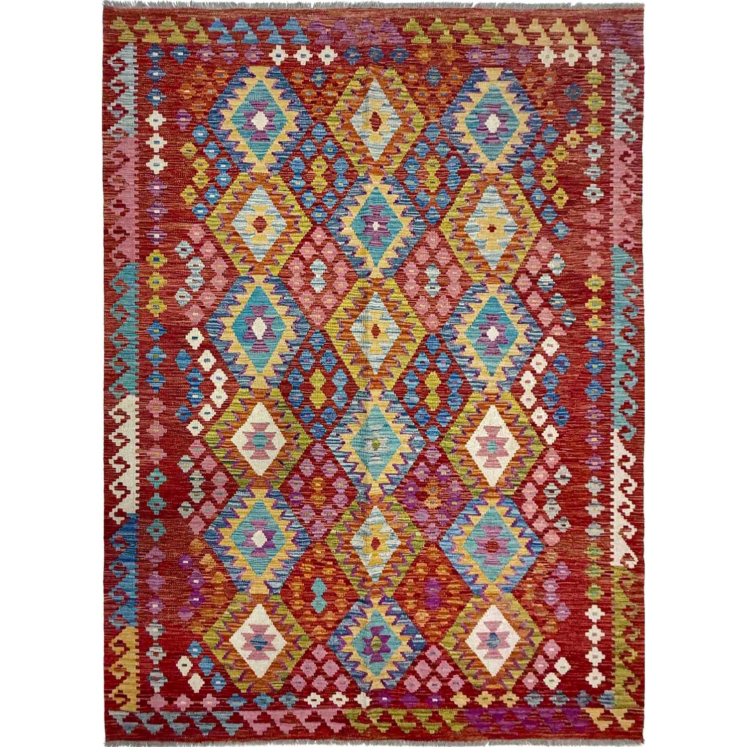 Handmade Vegetable Kelim 5' 11" x 8' 4" (ft) - No. Y39631